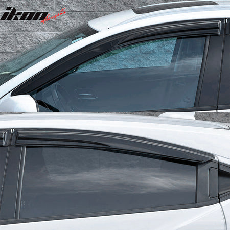 Fits 16-22 Honda HR-V Mugen Style Window Visor Acrylic 4PC Sun Rain Guard Shield