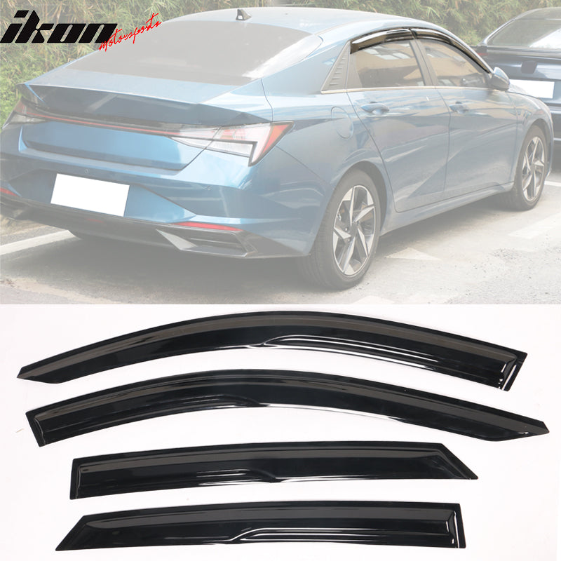 2021-2023 Hyundai Elantra Sedan Mugen Style Tape-On 4PCS Window Visors