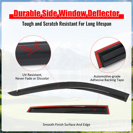 Fits 24-25 Hyundai Kona& Kona EV Mugen Style Acrylic Window Visors Rain Guards