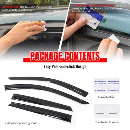 Fits 24-25 Hyundai Kona& Kona EV Mugen Style Acrylic Window Visors Rain Guards