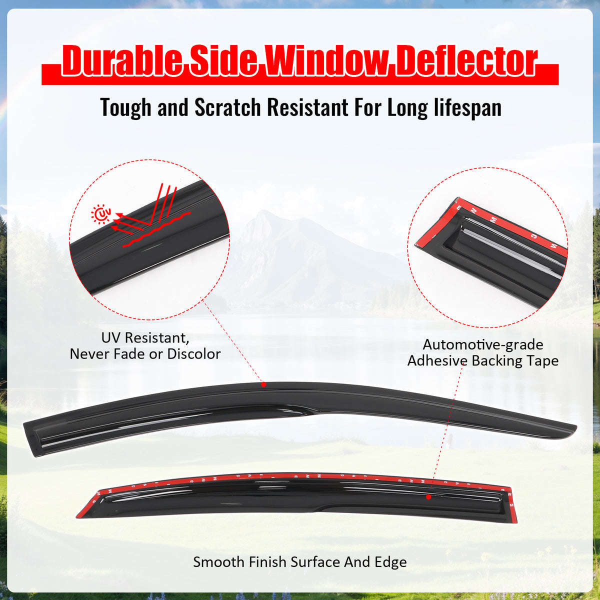 Fits 15-19 Hyundai Sonata Mugen Style Acrylic Window Visors Sun Rain Guard 4PC
