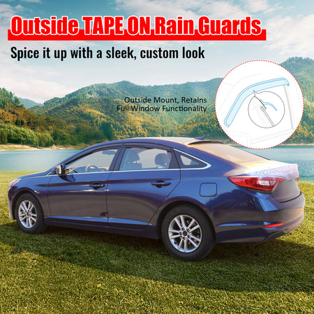 Fits 15-19 Hyundai Sonata Mugen Style Acrylic Window Visors Sun Rain Guard 4PC