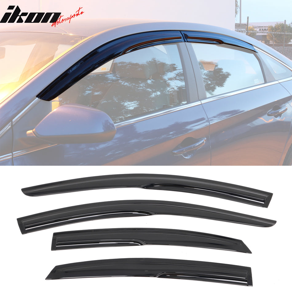 2015-2019 Hyundai Sonata Mugen Style Smoke Tinted Window Visor Acrylic