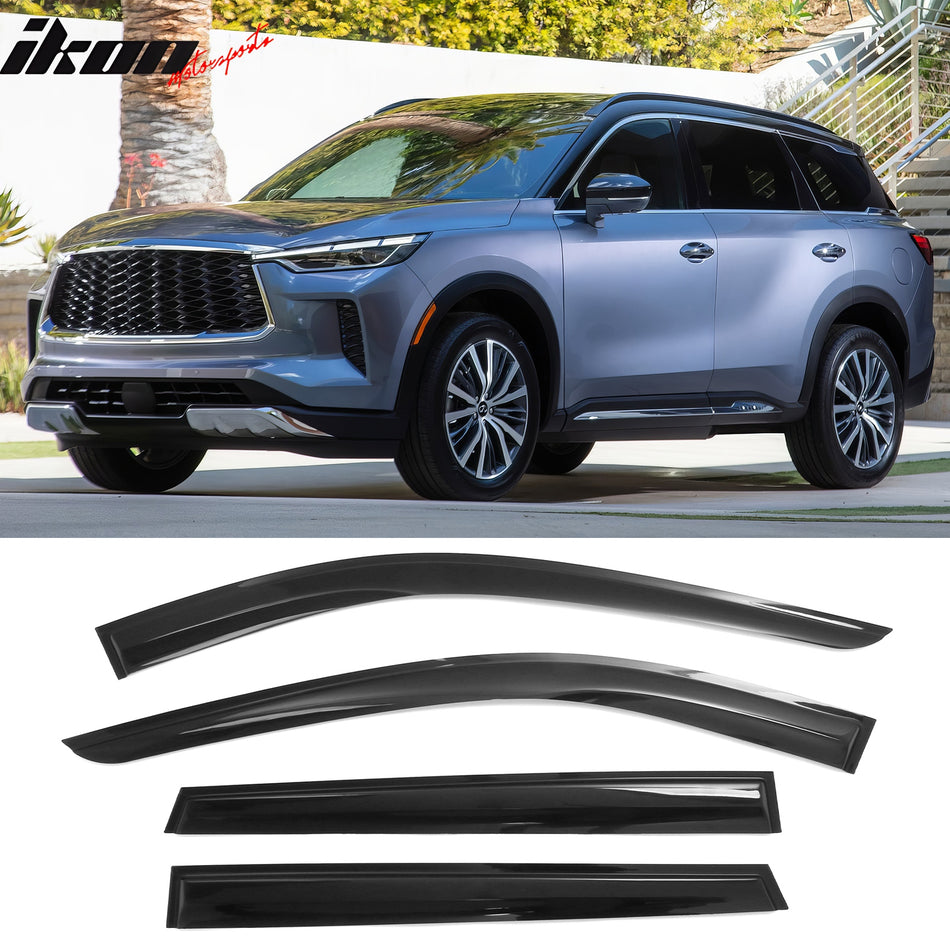 2022-2025 Infiniti QX60 Smoke Acrylic Mugen Style Window Visors 4PCS