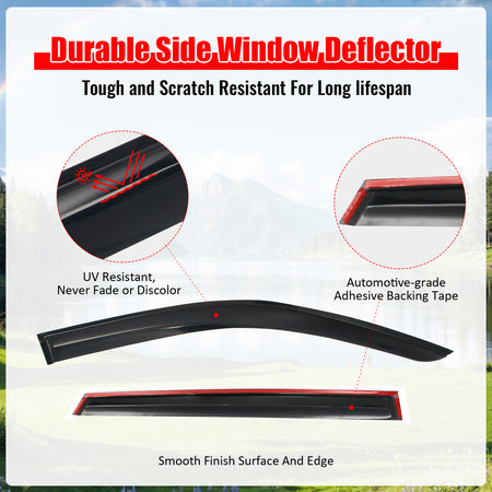 Fits 21-25 Kia Sorento Mugen Style Window Visors Deflector Smoke Acrylic 4PCS