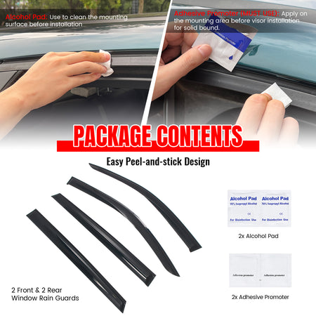 Fits 21-25 Kia Sorento Mugen Style Window Visors Deflector Smoke Acrylic 4PCS