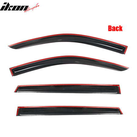 Fits 21-25 Kia Sorento Mugen Style Window Visors Deflector Smoke Acrylic 4PCS