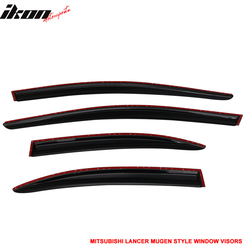 2008-2017 Mitsubishi Lancer EVO Acrylic Window Visors 4PC