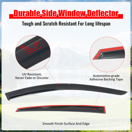 Fits 23-25 Nissan ARIYA Mugen Style Window Visors Deflector Smoke Acrylic 4PCS