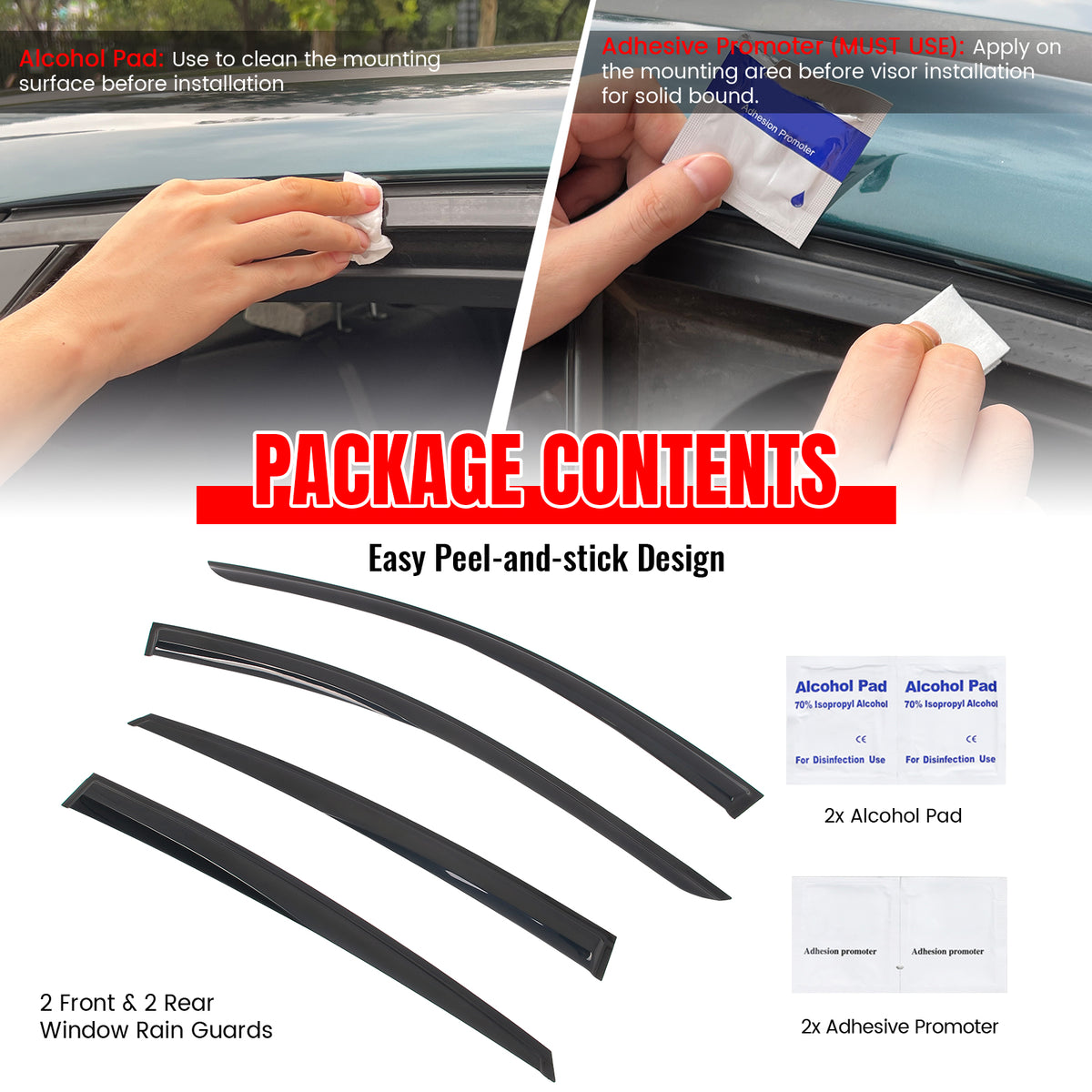 Fits 23-25 Nissan ARIYA Mugen Style Window Visors Deflector Smoke Acrylic 4PCS