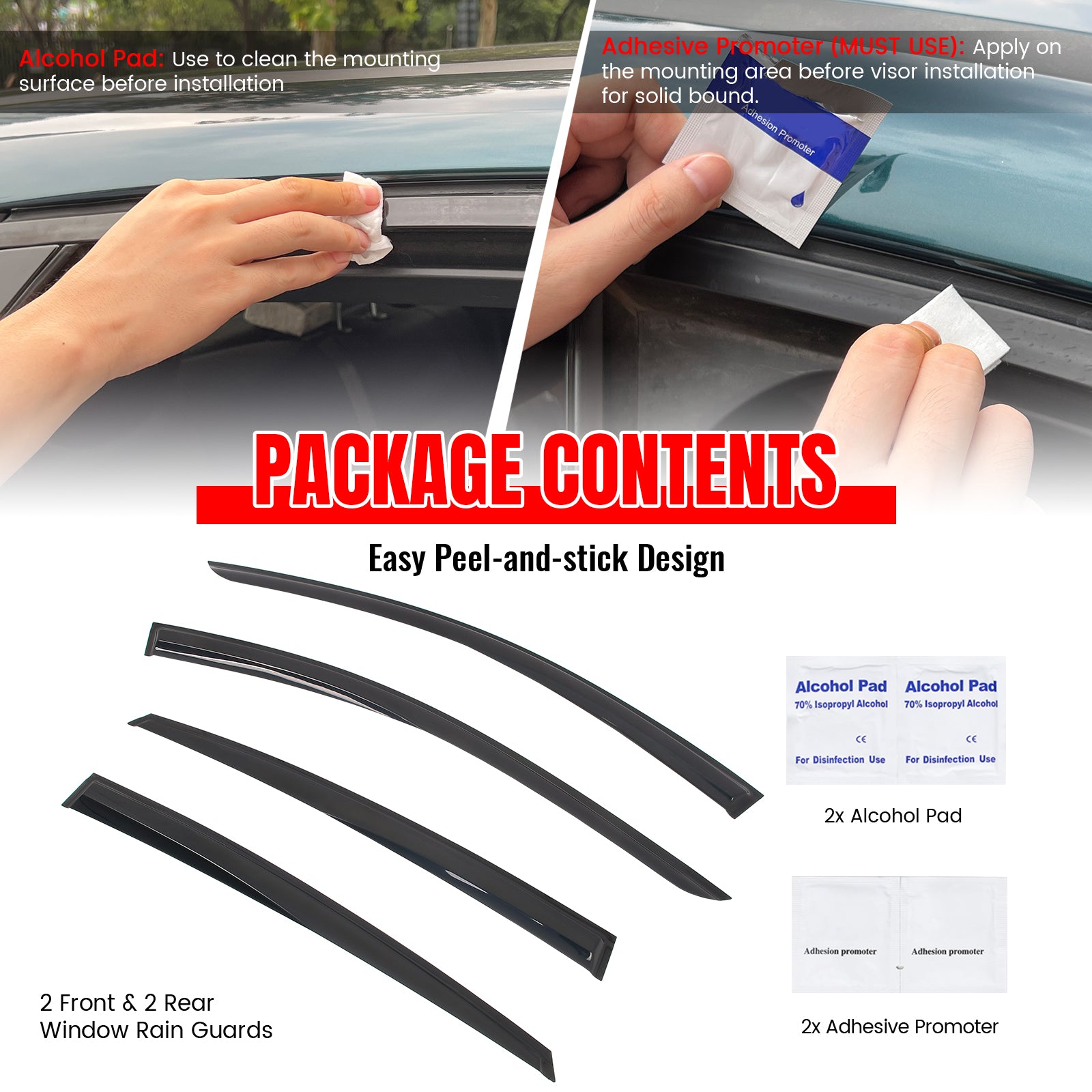 Fits 23-25 Nissan ARIYA Mugen Style Window Visors Deflector Smoke Acrylic 4PCS