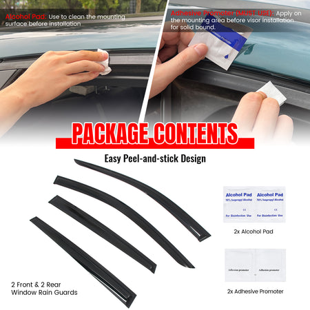 Fits 25-26 Nissan Kicks Mugen Style Window Visors Rain Vent Guard Acrylic 4PCS