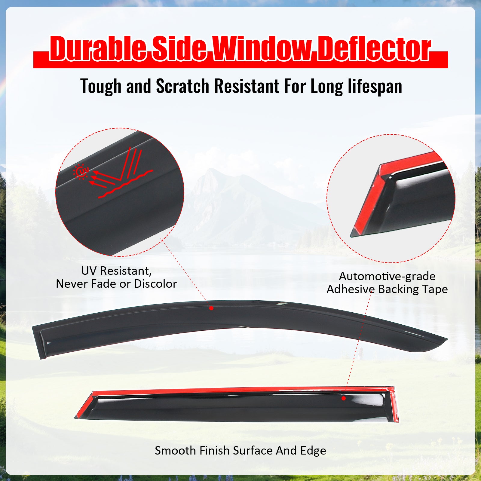 Fits 23-25 Subaru Solterra bZ4X Mugen Window Visors Acrylic Sun Shade Rain Guard