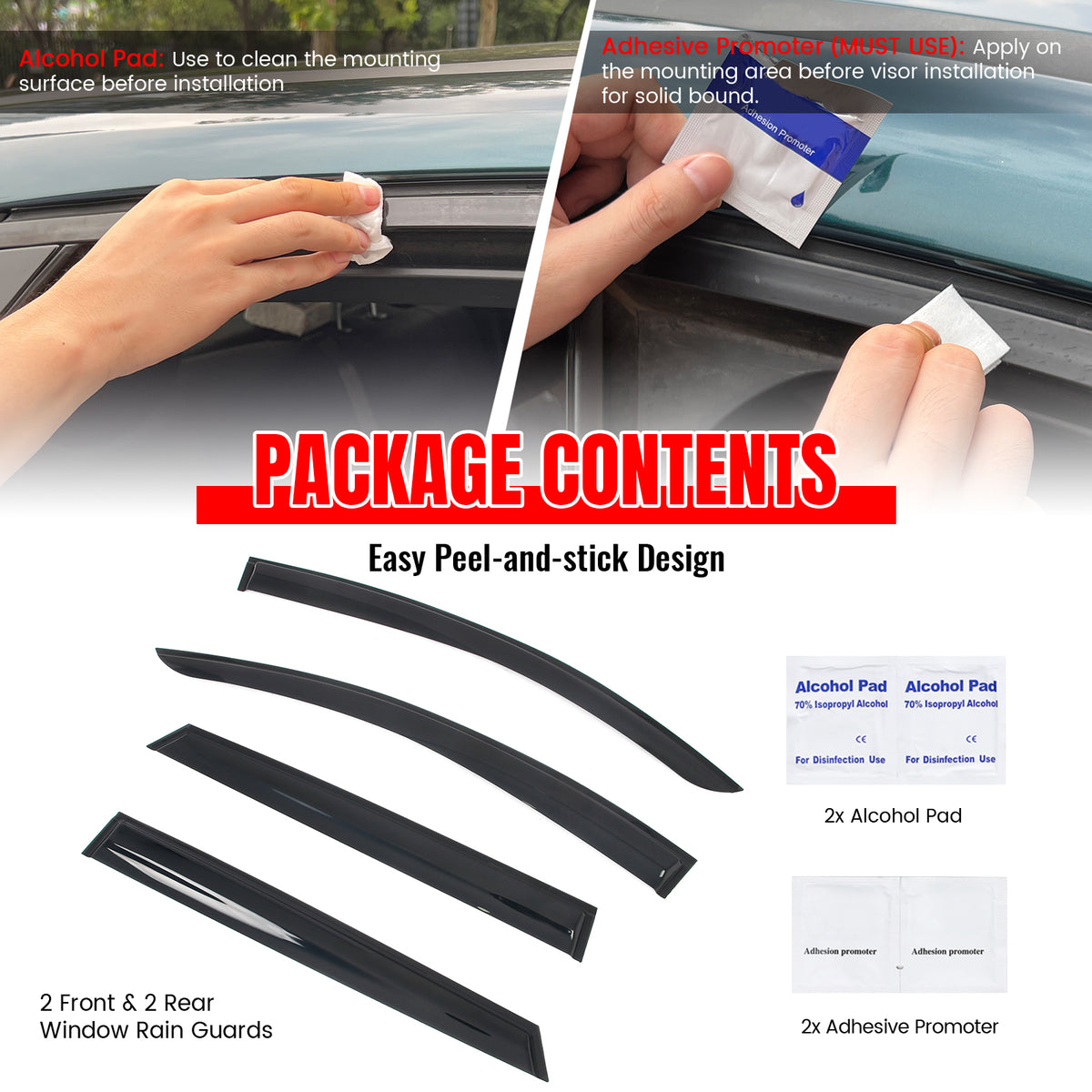 Fits 23-25 Subaru Solterra bZ4X Mugen Window Visors Acrylic Sun Shade Rain Guard