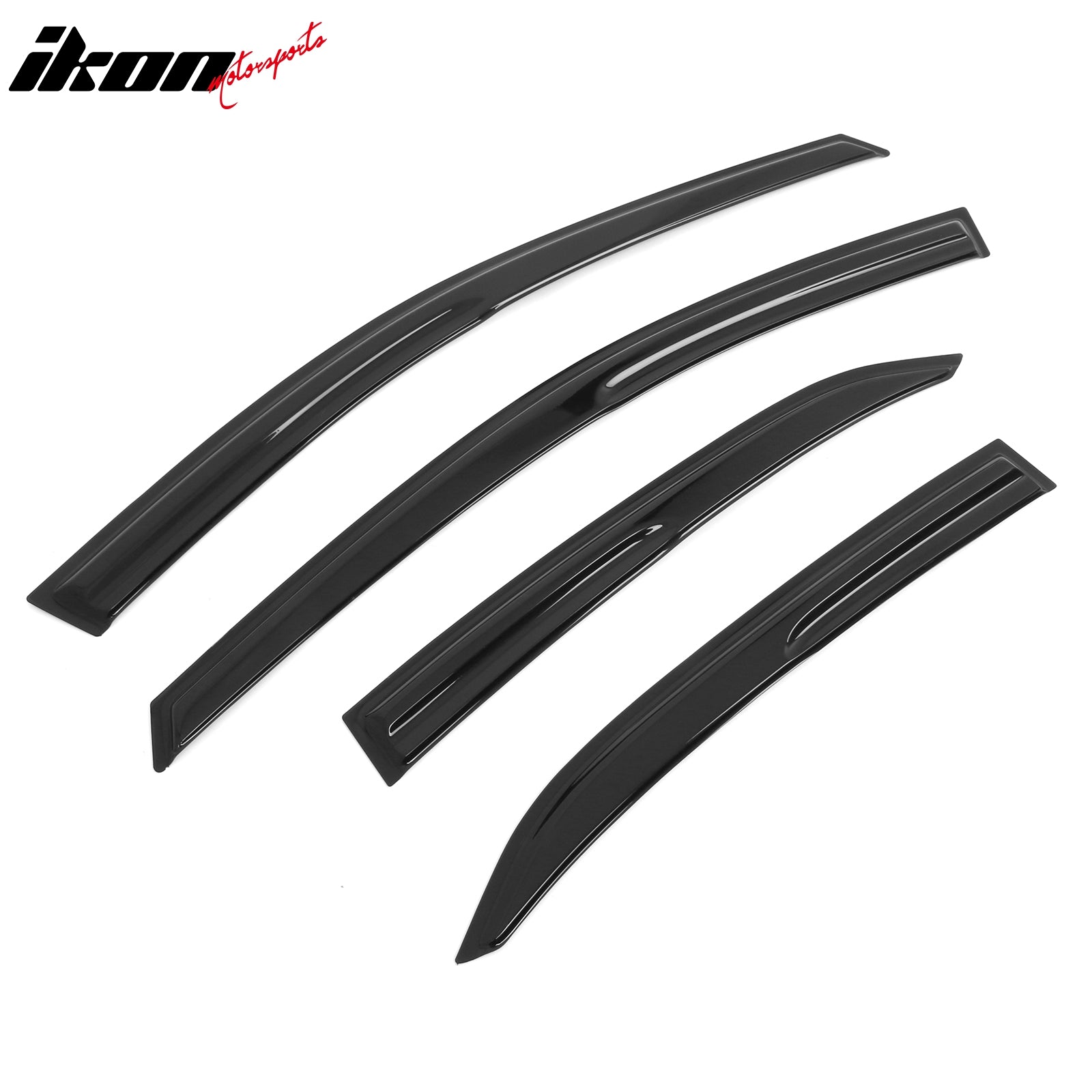 IKON MOTORSPORTS Tape on Side Window Wind Deflectors, Compatible with 2018-2024 Toyota Camry, Mugen V2 Style Acrylic Smoke/Tinted Window Visors, Rain Guards 4PCS