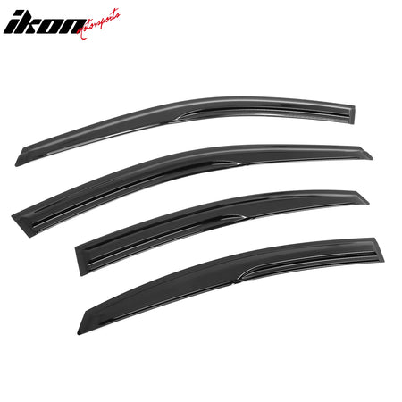 IKON MOTORSPORTS Tape on Window Visors Compatible with 2025 Toyota Camry, Mugen Style Acrylic Smoke/Tinted Rain Guards, Side Window Wind Deflectors 4PCS