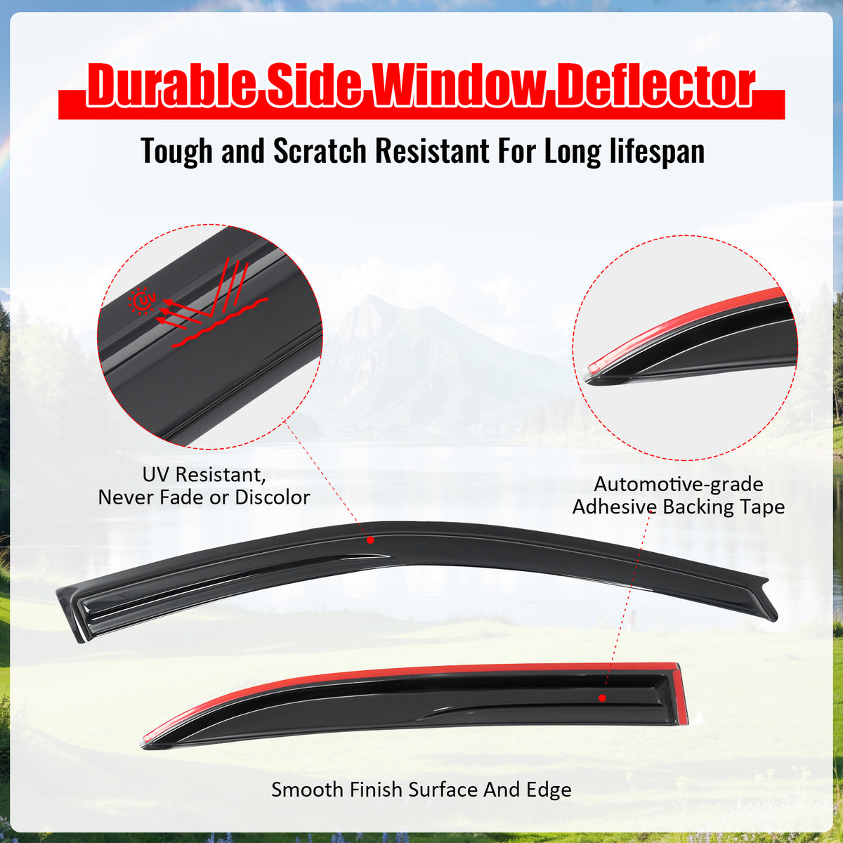 Fit 03-08 Toyota Corolla Sedan 4DR Mugen Acrylic Window Visor Sun Rain Deflector