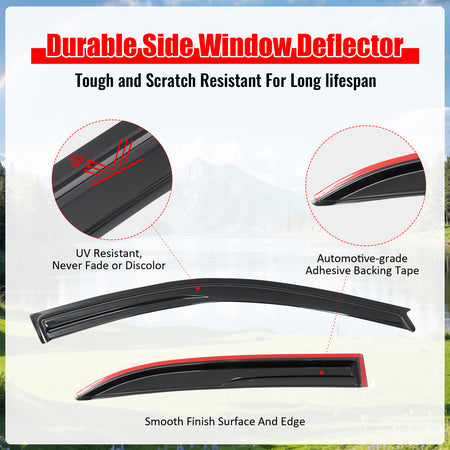 Fit 03-08 Toyota Corolla Sedan 4DR Mugen Acrylic Window Visor Sun Rain Deflector