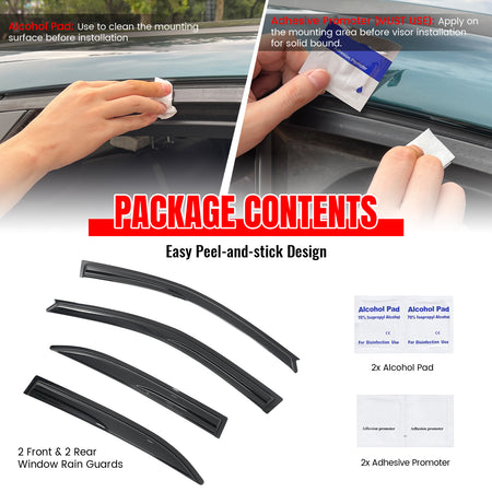 Fit 03-08 Toyota Corolla Sedan 4DR Mugen Acrylic Window Visor Sun Rain Deflector