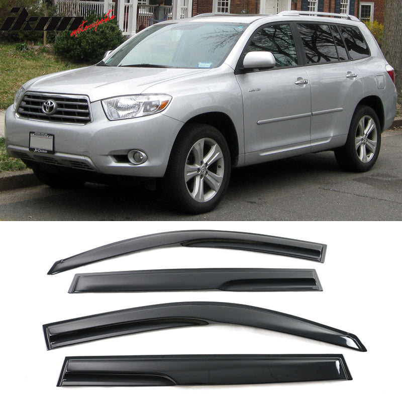 2008-2013 Toyota Highlander Mugen Smoke/Tinted Window Visors Acrylic