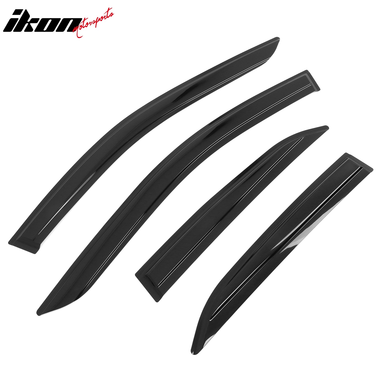 IKON MOTORSPORTS Mugen Large Style Tape on Rain Guards, Compatible with 2018-2024 Toyota Camry, Acrylic Smoke/Tinted Window Visors, Side Window Wind Deflectors 4PCS