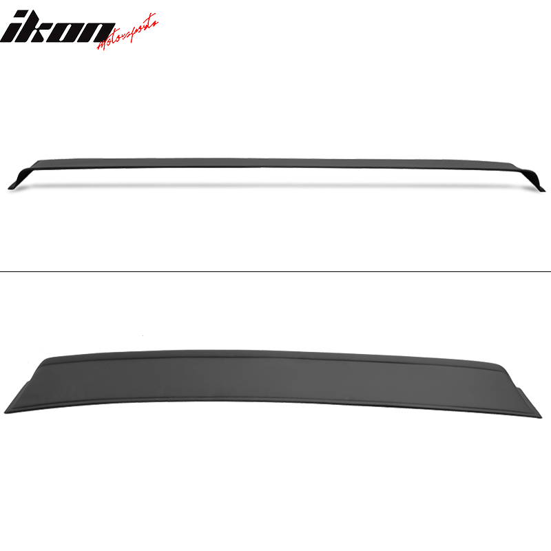 IKON MOTORSPORTS Rear Roof Window Spoiler, Compatible With 2005-2014 Ford Mustang, Black Acrylic Sun Rain Wind Guards Shield Vent