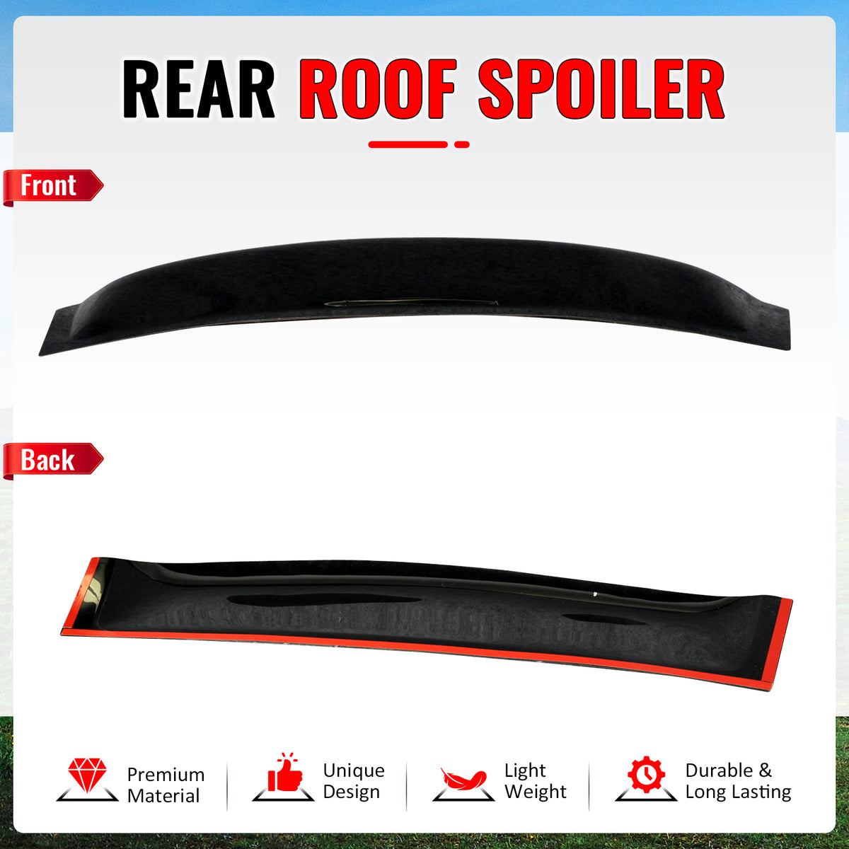 Fits 01-05 Honda Civic ES Sedan OE Style Rear Window Roof Spoiler Wing Acrylic