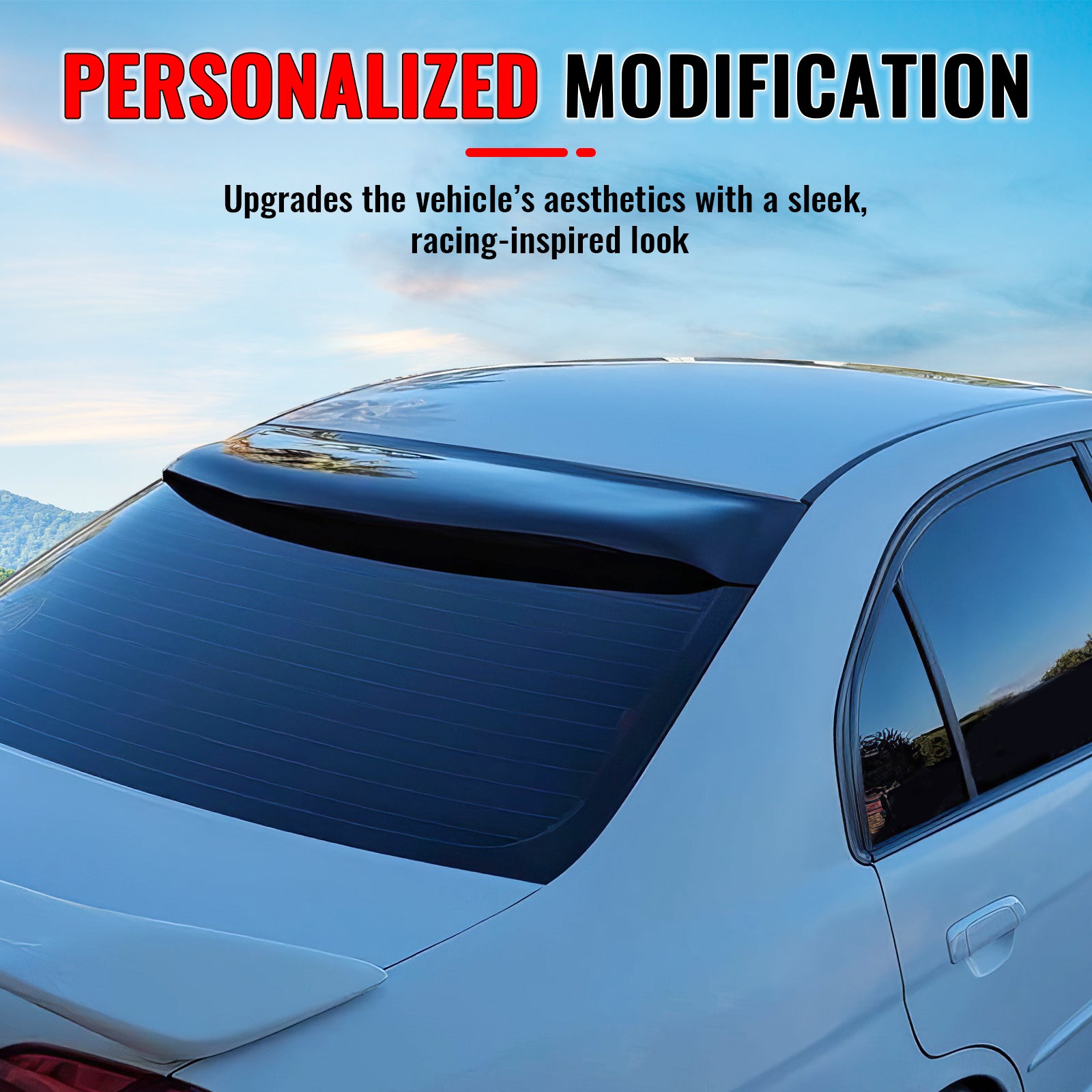 Fits 01-05 Honda Civic ES Sedan OE Style Rear Window Roof Spoiler Wing Acrylic