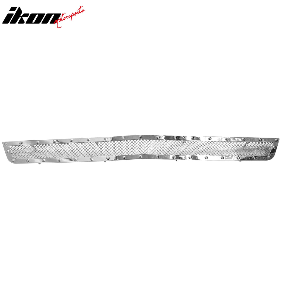 IKON MOTORSPORTS Front Lower Grille, Compatible with 2014-2015 Chevrolet Camaro, Chrome Replacement Front Bumper Hood Grill, 1Piece