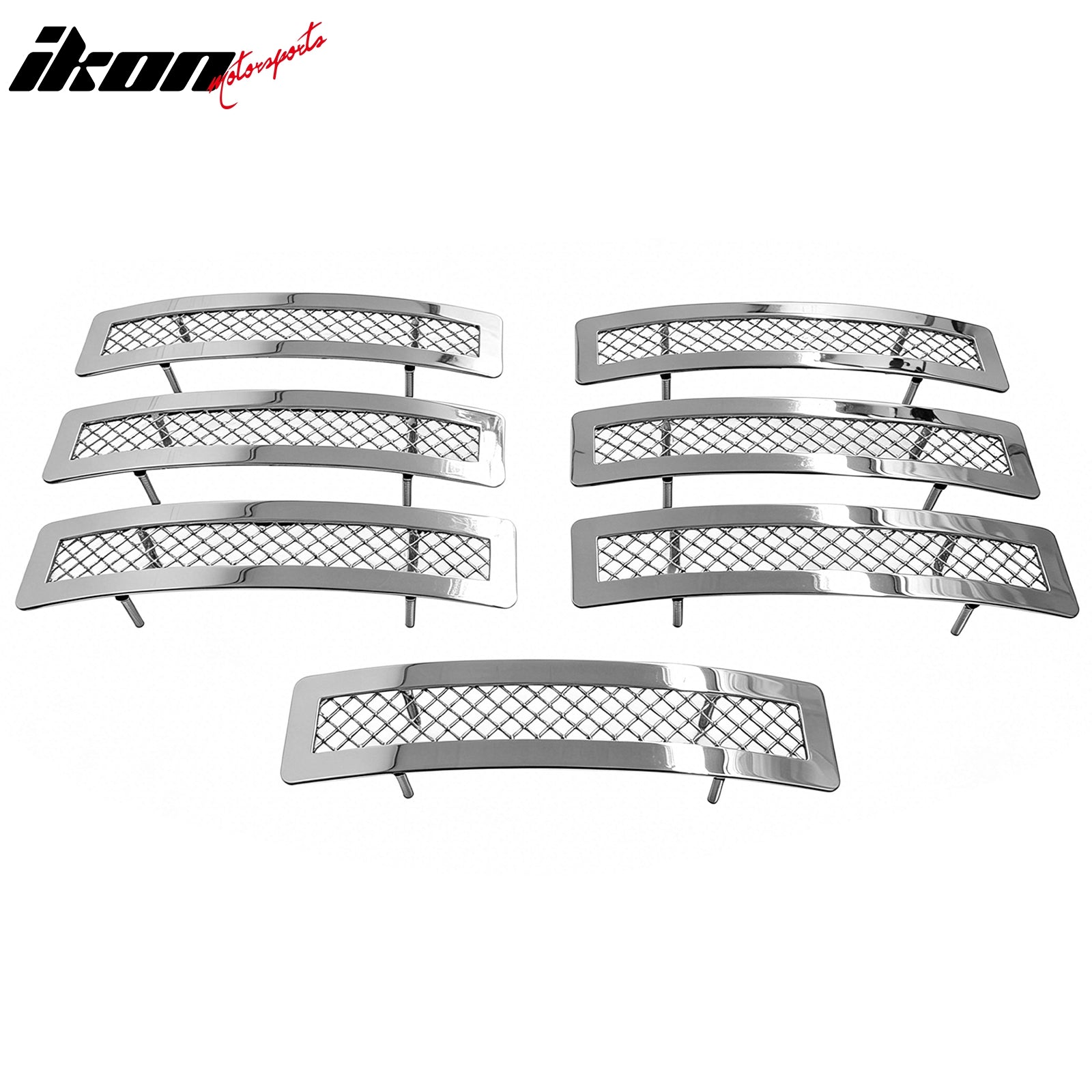 Fits 02-07 Jeep Liberty Front Bumper Upper Mesh Grille Insert Assembly Chrome