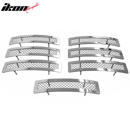 Fits 02-07 Jeep Liberty Front Bumper Upper Mesh Grille Insert Assembly Chrome