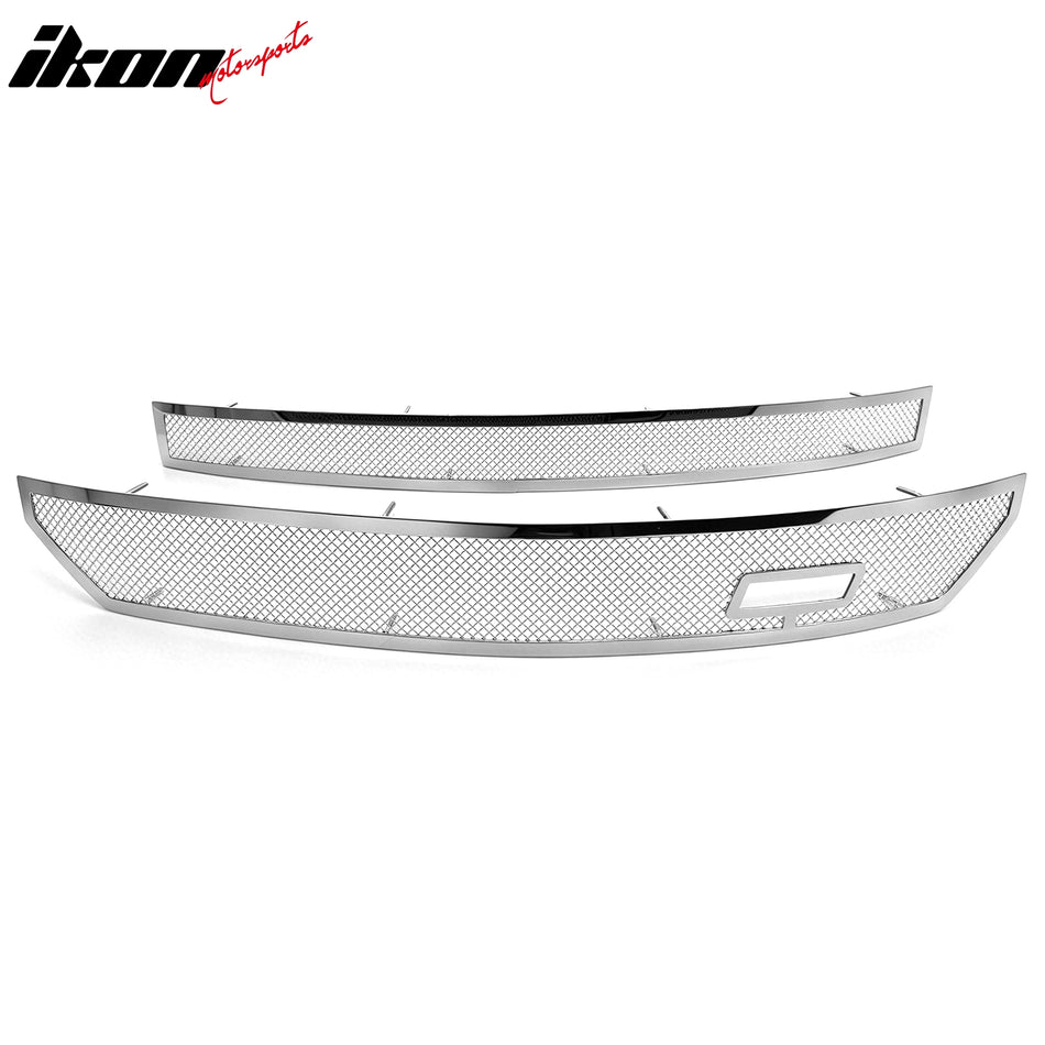 2016-2018 Chevrolet Silverado Z71 Chrome Front Upper Lower Grilles Stainless Steel