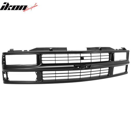 IKON MOTORSPORTS Front Bumper Grille, Compatible with 1994-2000 Chevrolet C/K& 1994 Blazer& 1995-1999 Tahoe, Black Replacement Front Bumper Grill Assembly, 1PC