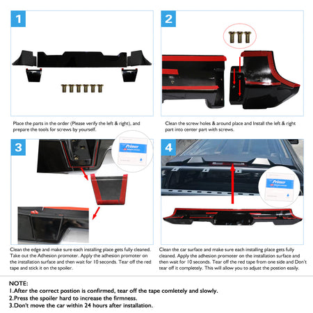 Fits 2014-2021 Toyota Tundra All Cab & Bed Size Rear Roof Spoiler