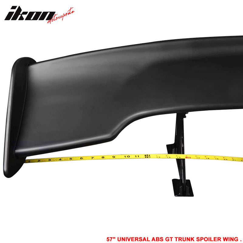 Universal 57 Inch Adjustable JDM Rear Trunk Spoiler Wing Unpainted GT Style ABS