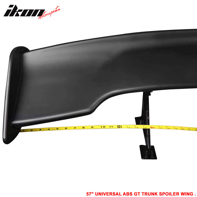 Universal 57" ABS GT Style JDM Adjustable Unpainted Rear Trunk Spoiler Wing