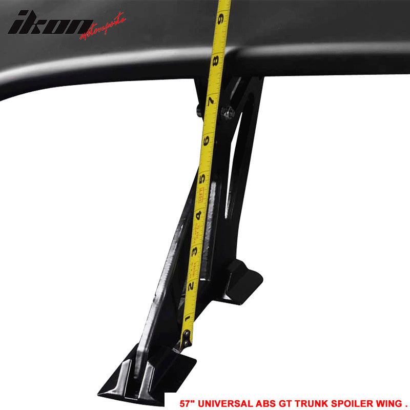 Universal 57 Inch ABS GT Style JDM Adjustable Rear Trunk Spoiler Wing