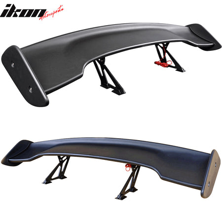 Compatible With Acura Adjustable 57 Inch GT Trunk Spoiler Wing With Brake Light Black ABS By IKON MOTORSPORTS