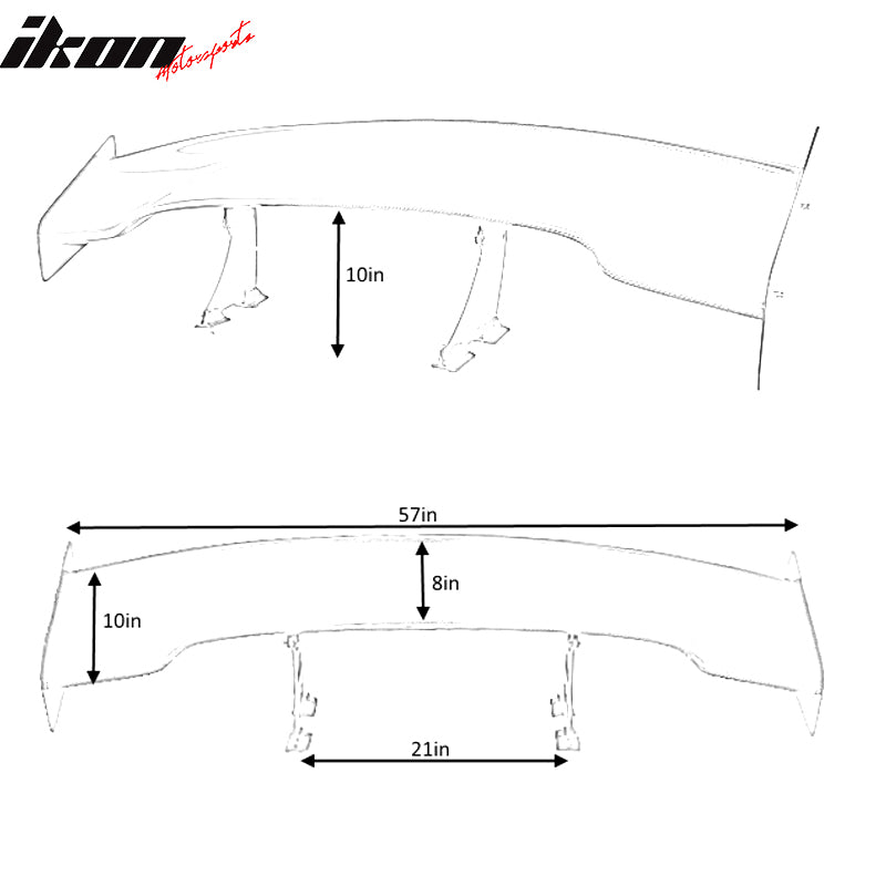 Fits 09-20 Nissan 370Z 57" JDM Racing GT Carbon Fiber Trunk Spoiler w/ Brackets