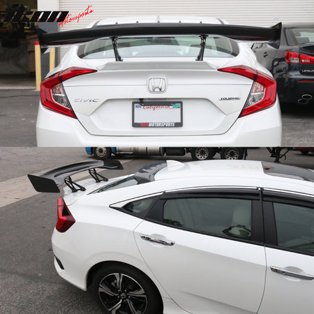 Fits 16-21 Honda Civic 57" JDM Racing Trunk Spoiler W/Bracket Carbon Fiber CF