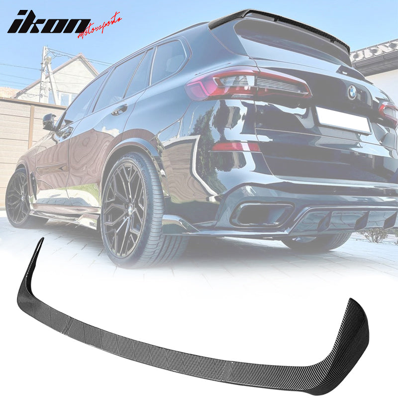 IKON MOTORSPORTS, Trunk Spoiler Compatible With 2019-2021 BMW G05 X5, HM Style Rear Roof Trunk Boot Lip Wing Deck Lid Body Kits ABS Plastic