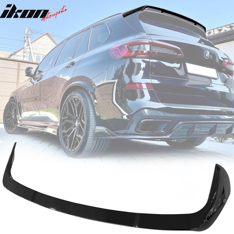 IKON MOTORSPORTS, Trunk Spoiler Compatible With 2019-2021 BMW G05 X5, HM Style Rear Roof Trunk Boot Lip Wing Deck Lid Body Kits ABS Plastic