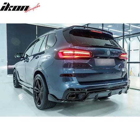 IKON MOTORSPORTS, Trunk Spoiler Compatible With 2019-2021 BMW G05 X5, HM Style Rear Roof Trunk Boot Lip Wing Deck Lid Body Kits ABS Plastic