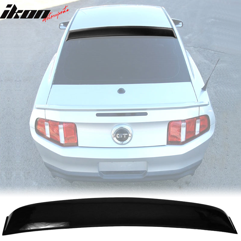 IKON MOTORSPORTS, Roof Spoiler Compatible With 2005-2014 Ford Mustang Coupe, PP Polypropylene Rear Window Visor Roof Lip Spoiler Wing