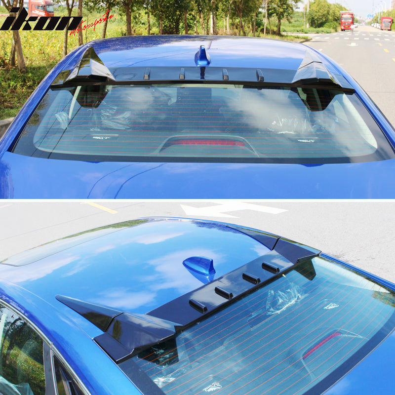 IKON MOTORSPORTS, Roof Spoiler Compatible With 2022 Honda Civic 11th Gen 4-Door Sedan, Type R ABS Plastic Rear Window Visor Spoiler Wing