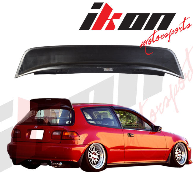 Fits 92-95 Honda Civic Hatchback BYS Style Front Bumper Lip PU + Roof Spoiler