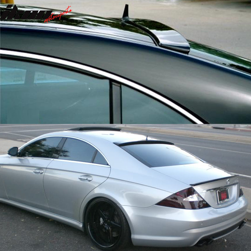 Pre-painted Roof Spoiler Compatible With 2005-2010 Benz W219 CLS, L Style  ABS Painted Matte Black Rear Wind Spoiler Wing By IKON MOTORSPORTS, 2005  2006 2007 2008 2009 – Ikon Motorsports