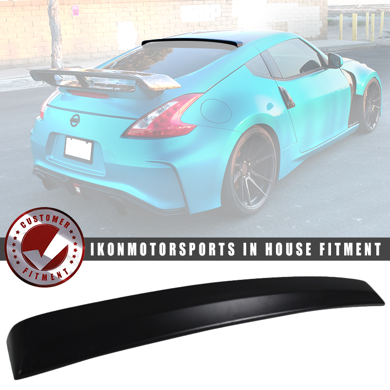 Roof Spoiler Compatible With 2009-2020 Nissan 370Z, IKON Style Unpainted ABS Rear Wing Lid by IKON MOTORSPORTS, 2010 2011 2012 2013 2014 2015 2016
