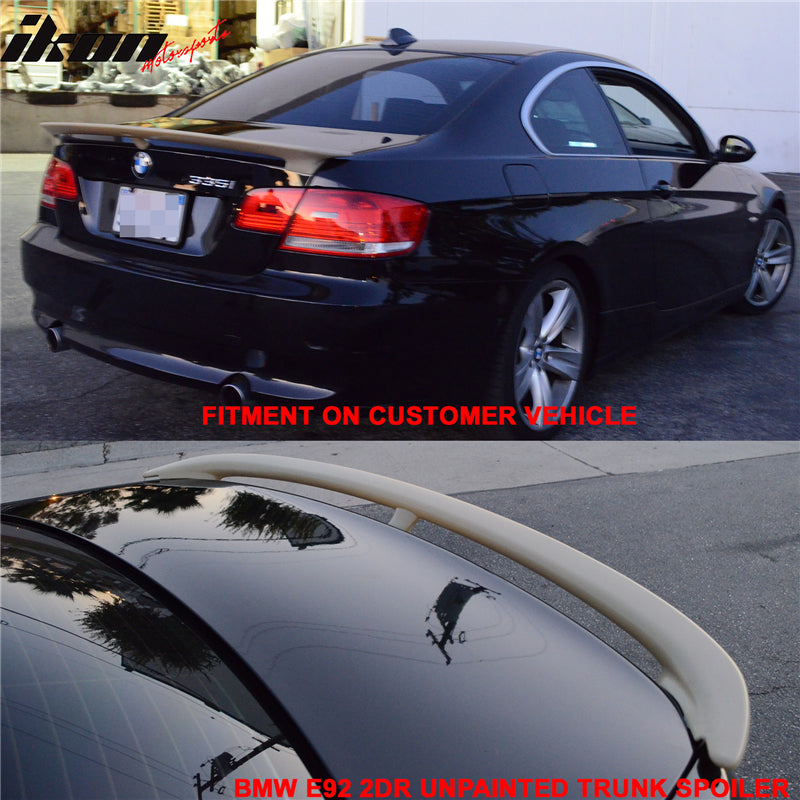 Trunk Spoiler Compatible With 2007-2013 BMW E92 335 328, AC Style ABS Rear Tail Lip Deck Boot Wing by IKON MOTORSPORTS