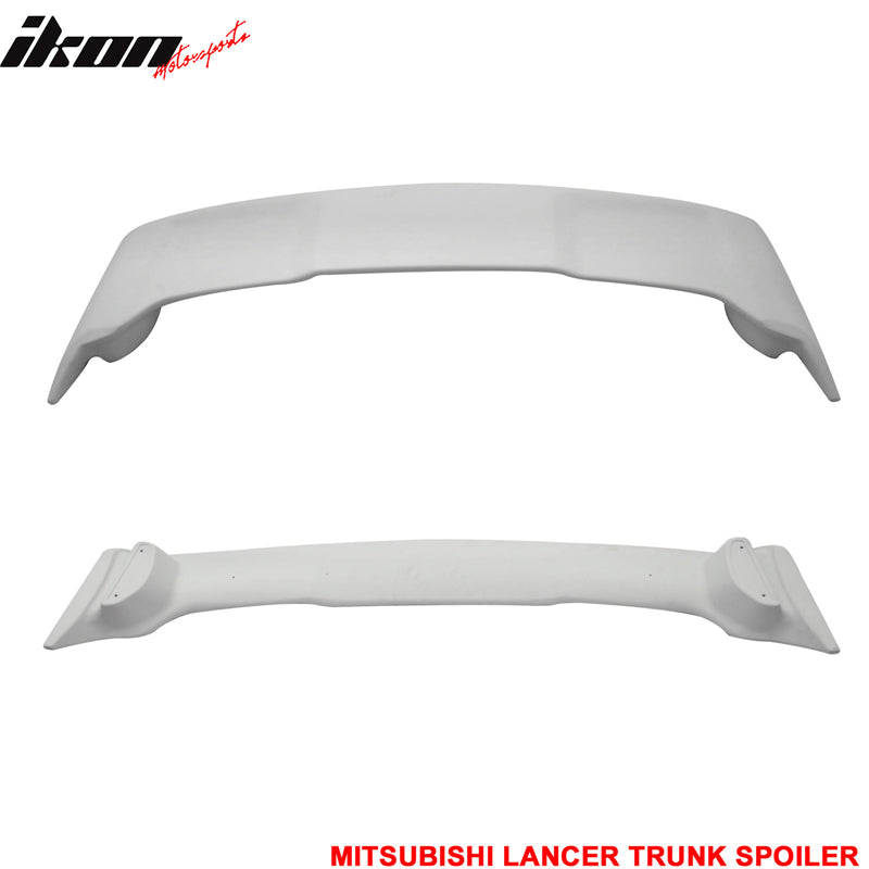 Trunk Spoiler Compatible With 2008-2015 Mitsubishi Lancer, Factory Style Unpainted ABS Rear Spoiler Tail Lip Deck Boot Wing by IKON MOTORSPORTS, 2009 2010 2011 2012 2013 2014